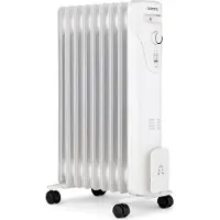 Oceanic Radiator van elektrische oliebad - 2000 Watt - Oceanic - 3 Powers - 9 Elements - Mobile - Wit