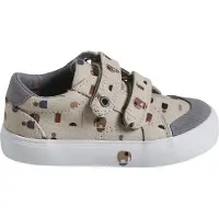 Vertbaudet Canvast babysneakers met klittenband beige, bedrukt