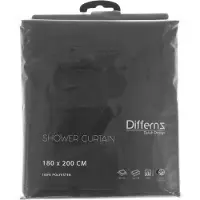 Differnz Douchegordijn Color †“ 180 x 200 cm †“ Verzwaard †“ 100% Polyester †“ Antraciet