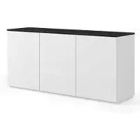 Temahome Dressoir Join 180cm hoog model met 3 deuren - mat wit/zwart marmer