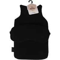 Apollo - Warmwaterkruik met slaapmasker- Kruik met hoes - Kruikenzak - Kruik Baby - Teddy Rib - Zwart