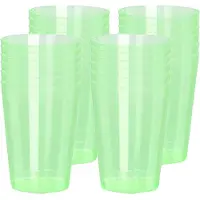 PlasticForte Excellent Houseware Beker - 24x - groen - kunststof - 280ml - herbruikbaar glas