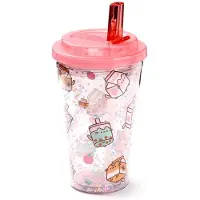 Puckator Beker - Pusheen Sips - Drinkverpakkingen - Breukbestendig/Dubbelwandig - Poptop Cover - Ecozen - 500ml