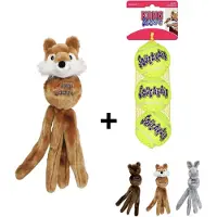 Kong wubba friends assorti en tennisballen 28x7,5x6,5 cm + s 5 cm 3 st