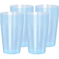 PlasticForte Excellent Houseware Beker- 24x - blauw - kunststof - 280ml- herbruikbaar glas