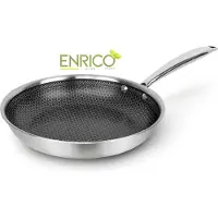 Enrico - Koekenpan Ø28 - Roestvrij - Stalen Honingraat Anti-Aanbakpan - PFAS en PTFE vrije Koekenpannen - Geschikt voor alle warmtebronnen, inclusief inductie - 28 cm