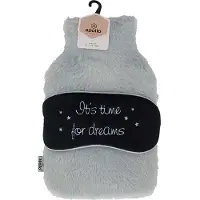 Apollo - Warmwaterkruik met slaapmasker- Kruik met hoes - Kruikenzak - Kruik Baby - Teddy - Blauw