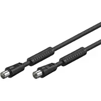 Alcasa electronik Antennekabel met mantelstroomfilter, dubbele afscherming, zwart, 10m, (Antennekabel), Antennekabel