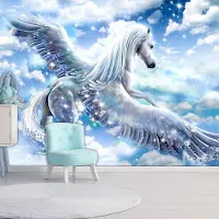 Karo-art Fotobehang - Pegasus ( Blauw )