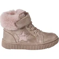 Vertbaudet Gevoerde sneakers met veters, klittenband en ritssluiting voor baby's nude