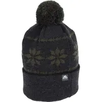 Mikado Beanie Winter Muts – Warme Vis Muts met Pompon – Grijs Groen