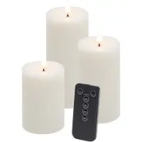 Eledea Led Kaarsen - 3-Pack Set - Off White - incl. afstandsbediening -Ingebouwde timer - eledea 3D LED-vlam - set van 3 Stuks