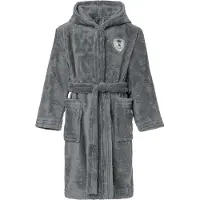 L&L Kinderen Badjas met Capuchon - Wasmachine bestendig - Polyester - LL-FrankNew - Grijs - 134-140