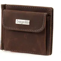 Bugatti Leren Portemonnee Hunter Dollarclip 8CC Metal Logo Brown Bruine