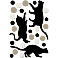 Crearreda muursticker Fancy Cats 3D zwart/beige 25 delig