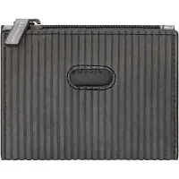 Fossil Leer portemonnee Andrew Zip Card Case Lead Gray grijs