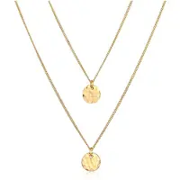 Elli tweerijige ketting van 925 sterling zilver, verguld