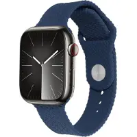 IMoshion Siliconen geweven bandje voor de Apple Watch | 44/45/46/49 mm - Donkerblauw