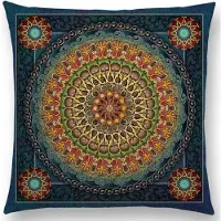 Cusco Mandala kussenhoes 45x45 cm - Fluweelzacht - DUBBELZIJDIG BEDRUKT - Blauw