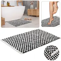 Sarcia.eu Wit en zwart Gevlochten Badkamermat/Mat 50x80 cm - COOL Pluche Microvezel, HOOG Gramgewicht