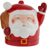 Puckator Beker/Mok - Kerst/Kerstman Santa Ondersteboven - Rood - Keramiek - 500ml