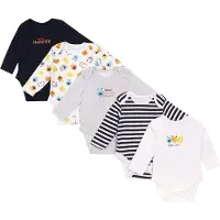 Sarcia.eu 5x OEKO-TEX katoenen blauw-witte Monster romper