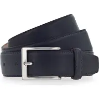 Vanzetti Leren Riem Dresscode: Business 35mm Cambered Full Leather Belt W80 Nightblue Blauw