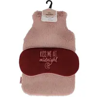 Apollo - Warmwaterkruik met slaapmasker- Kruik met hoes - Kruikenzak - Kruik Baby - Teddy - Roze