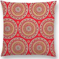 Cusco Mandala kussenhoes Red Sun – DUBBELZIJDIG BEDRUKT - Soft Touch – 45x45 cm