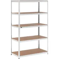 MSW Stellingkast - 120 x 60 x 200 cm - voor 5 x 150 kg - Grijs