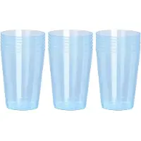 PlasticForte Excellent Houseware Beker- 18x - blauw - kunststof - 280ml- herbruikbaar glas