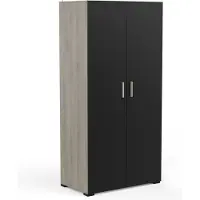 CBA Kleerkast Liva 2 draaideuren, 1 kledingroede en 4 legplanken-Kronberg eik/matzwart