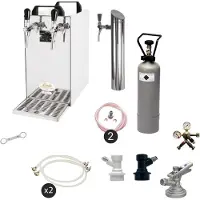 Ich-zapfe Complete set - Biertap - Kontakt 40 - 2-kraans, 50 liter/u - Beertender - Thuistap - Bierkoeler - met Fustkoppeling KeyKeg, NC Adapter
