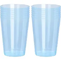 PlasticForte Excellent Houseware Beker- 12x - blauw - kunststof - 280ml- herbruikbaar glas