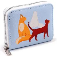 Puckator Portemonnee - Feline Fine Cats blauw - Rondrits - 8.5x11.5x2.5cm