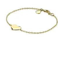 Zinzi gold plated zilveren armband met hart plaatje 10mm om te graveren 17-20cm ZIA2346G