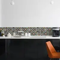 Crearreda – Keukenwand Border Rand Azulejos Mozaiek – Muursticker - 195 x 23,5 cm