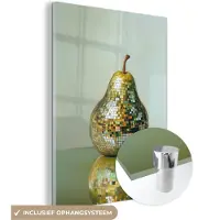 MuchoWow Glasschilderij 120x160 cm - Schilderij acrylglas - Fruit - Disco - Art - Glitter - Foto op glas - Muurdecoratie woonkamer - Wanddecoratie slaapkamer - Schilderijen