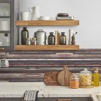 Crearreda Muursticker Backsplash Wood Strips 45x180cm Pvc Bruin