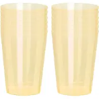 PlasticForte Excellent Houseware Beker- 12x - geel - kunststof - 280ml- herbruikbaar glas