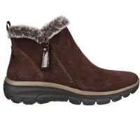 SKECHERS Dames easy going hoge ritslaarzen - Chocolate Brown