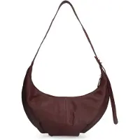 Manfield Burgundy leren schoudertas | Maat Onesize