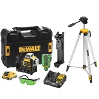 DeWalt DCE089D1GTRI 10.8V Li-Ion Accu Kruislijnlaser In Koffer (1x 2,0Ah Accu) + Statief - 30m