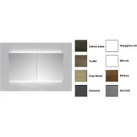 Sanicare Spiegelkast qlassics ambiance 100 cm 2 deuren schots-eiken