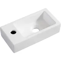 Wiesbaden Rhea S mini fontein links 36,5 x 18 x 9 cm keramiek mat wit