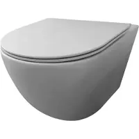 Best design Best-design "morrano-49-zonder-spoelrand" wandcloset blinde bevestiging incl. Zitting mat-grijs
