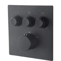 Boss & Wessing Afbouwdeel inbouwthermostaat bws caral klik pro 3-weg mat zwart op=op
