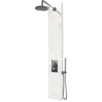 Brauer Edition Douchepaneel Marmerlook Calacatta Gold - Kranen Chroom - Messing - Kranen, Douchekranen, Douchesets, Inbouw Douchesets - 8720724504128 - Kranen, Douchekranen, Douchesets, Inbouw