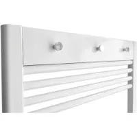 Sanicare Handdoekhouder paneel 52x9x3 cm wit met 3 chromen handdoekknoppen