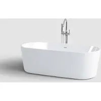 Clou inbe vrijstaand ligbad ovaal 178x80x56 cm acryl wit met overloop wit